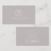 Huis logo, interieurontwerper, beige visitekaartje (Voorkant / Achterkant)