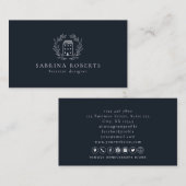 Huis logo, interieurontwerper, diepzeemacht visitekaartje (Voorkant / Achterkant)