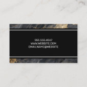 Huis Logo | Marmer Donkergrijs Goud Visitekaartje (Achterkant)
