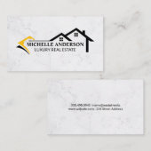 Huis Logo | Marmeren achtergrond Visitekaartje (Voorkant / Achterkant)