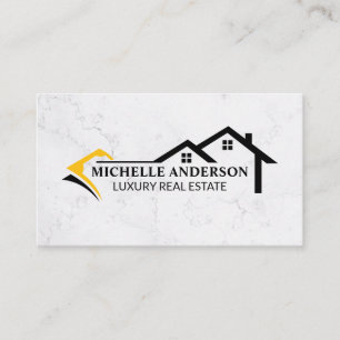 Huis Logo Marmeren achtergrond Visitekaartje