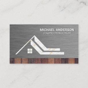 Huis Logo   Metaalhout   Bouw Visitekaartje