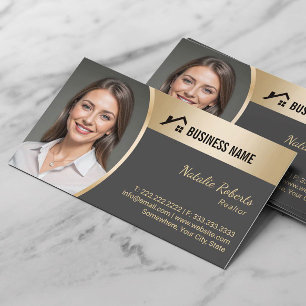 Huis Logo Vastgoed Agent Gold Realtor Foto Visitekaartje