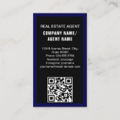 Huis Logo Vastgoed Blauw & Goud makelaar Foto Visitekaartje (Achterkant)