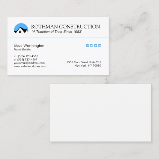  huis Logo Visitekaartje (Voorkant / Achterkant)