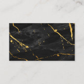 Huis Logo | Zwart marmer gouden achtergrond Visitekaartje (Achterkant)