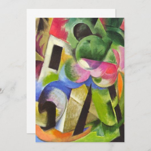 Huis met bomen van Franz Marc, Kunst (Voorkant / Achterkant)