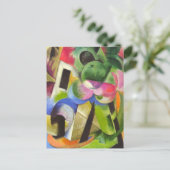 Huis met bomen van Franz Marc,  Kunst Briefkaart (Staand voorkant)