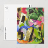 Huis met bomen van Franz Marc,  Kunst Briefkaart (Voorkant / Achterkant)