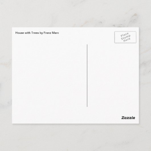Huis met bomen van Franz Marc, Kunst Briefkaart (Achterkant)