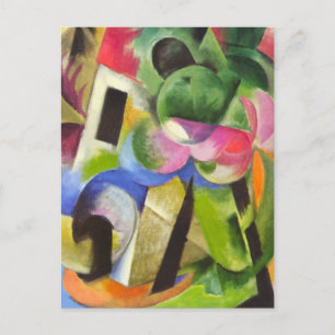 Huis met bomen van Franz Marc,  Kunst Briefkaart