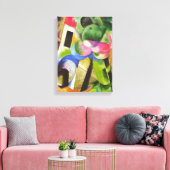 Huis met bomen van Franz Marc,  Kunst Canvas Afdruk (Insitu (Woonkamer))