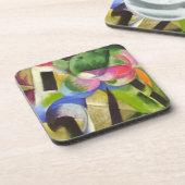 Huis met bomen van Franz Marc, Kunst Drankjes Onderzetter (Linkerzijde)