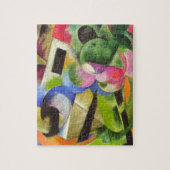 Huis met bomen van Franz Marc, Kunst Legpuzzel (Verticaal)