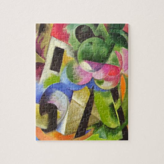 Huis met bomen van Franz Marc,  Kunst Legpuzzel (Verticaal)