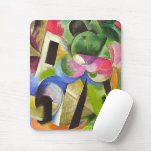 Huis met bomen van Franz Marc,  Kunst Muismat (Met muis)