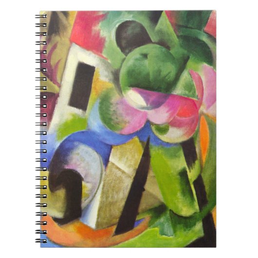 Huis met bomen van Franz Marc,  Kunst Notitieboek (Voorkant)