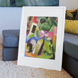 Huis met bomen van Franz Marc,  Kunst Poster