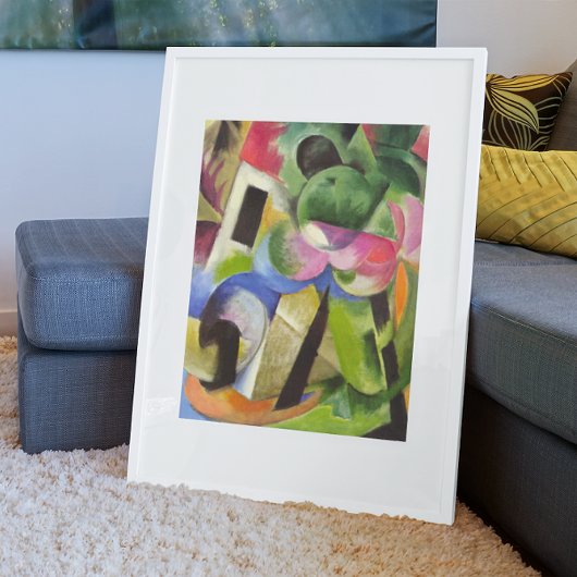 Huis met bomen van Franz Marc,  Kunst Poster