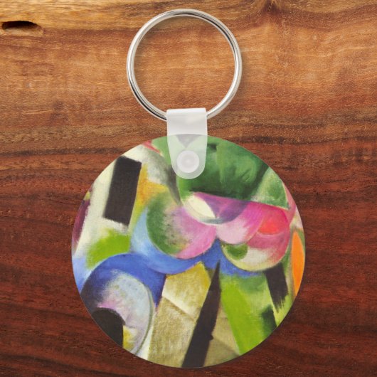 Huis met bomen van Franz Marc, Kunst Sleutelhanger (Achterkant)