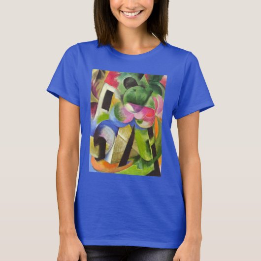 Huis met bomen van Franz Marc,  Kunst T-shirt (Voorkant)