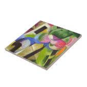 Huis met bomen van Franz Marc,  Kunst Tegeltje (Zijkant)