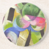 Huis met bomen van Franz Marc,  Kunst Zandsteen Onderzetter (Voorkant)