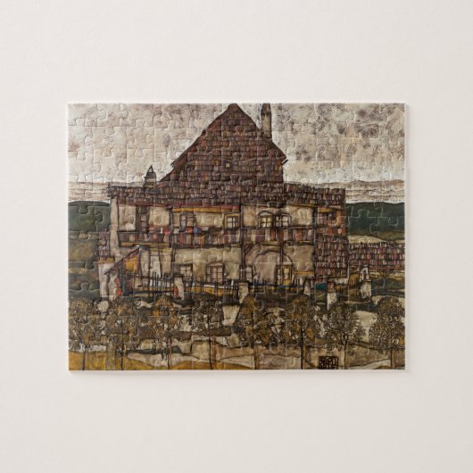Huis met dakspanen dak door Egon Schiele Legpuzzel (Horizontaal)