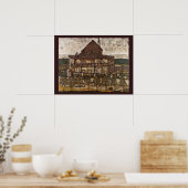 Huis met dakspanen dak door Egon Schiele Poster (Keuken)
