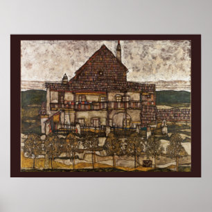 Huis met dakspanen dak door Egon Schiele Poster