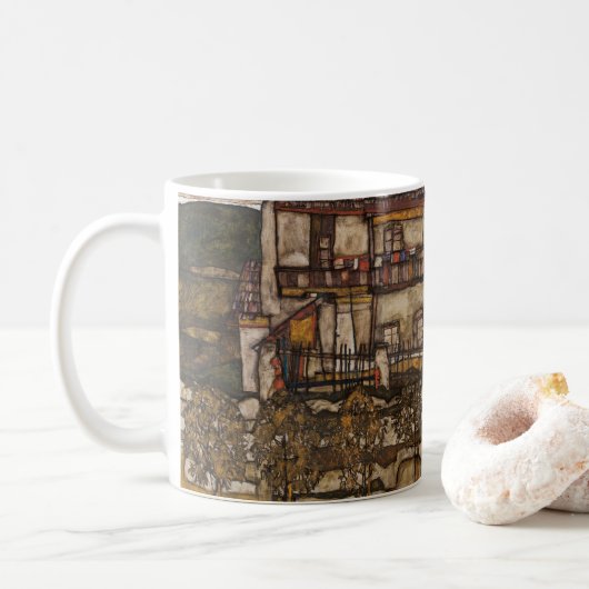 Huis met dakspanen door Egon Schiele Koffiemok (Met donut)
