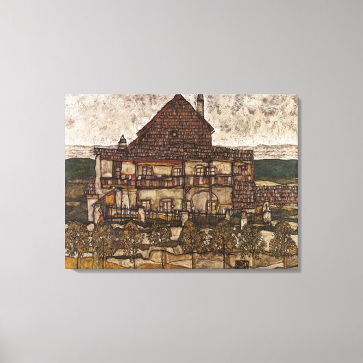 Huis met de Shingle Roof van Egon Schiele Canvas Afdruk (Voorkant)