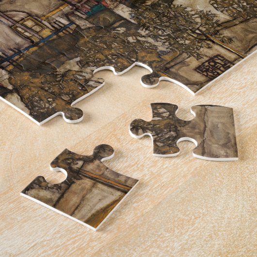 Huis met de Shingle Roof van Egon Schiele Legpuzzel (Zijkant)