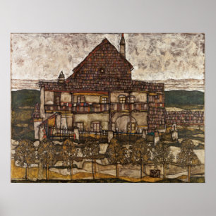 Huis met de Shingle Roof van Egon Schiele Poster