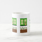 Huis met groene deur met aangepaste offerte koffiemok (Center)