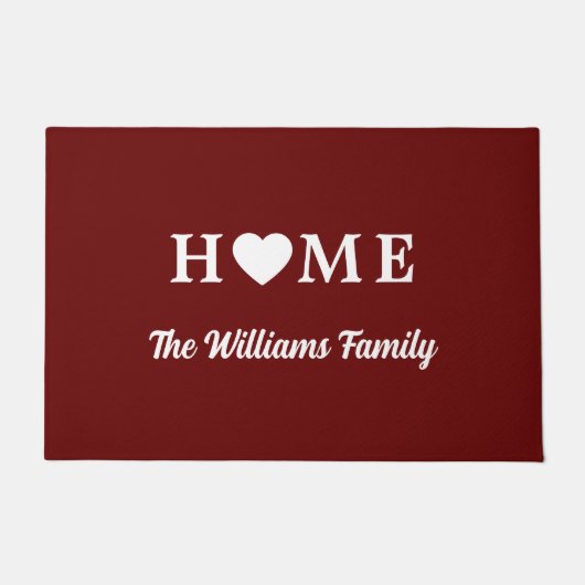 Huis met hart & naam Rood Deurmat (Voorkant)
