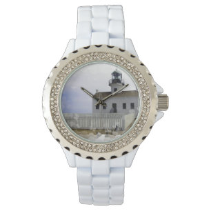 Huis met licht horloge