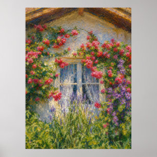 Huis met Rozen Poster