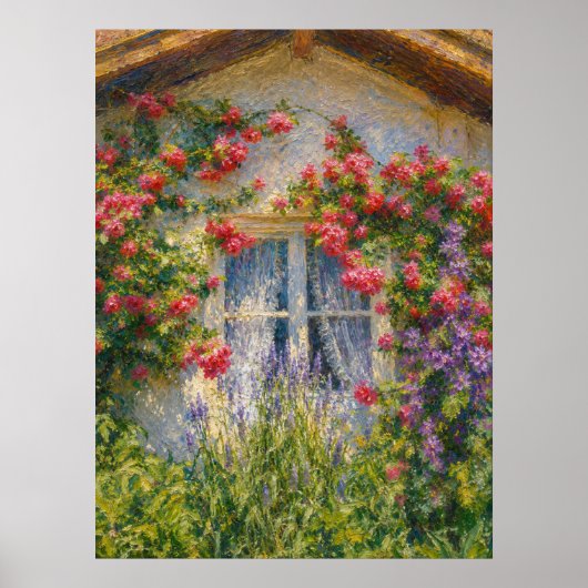 Huis met Rozen Poster (Voorkant)