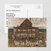 Huis met shingle dak van Schiele, Verhuizing Aankondigingskaart (Voorkant / Achterkant)