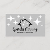 Huis met Sparkles Professionele Schoonmaak Service Visitekaartje (Voorkant)