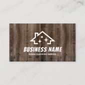 Huis met Sparkles Rustieke Wood Cleaning Service Visitekaartje (Voorkant)