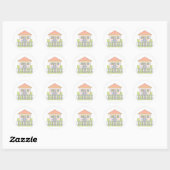 Huis met White Picket Fence Ronde Sticker (Vel)