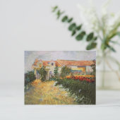 Huis met zonnebloemen, Van Gogh Fine Art Briefkaart (Staand voorkant)