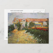 Huis met zonnebloemen, Van Gogh Fine Art Briefkaart (Voorkant / Achterkant)