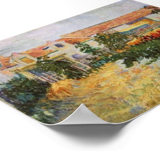 Huis met zonnebloemen Van Gogh Fine Art Poster (Hoek)