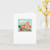 Huis, modern thuis kaart (Gele Bloem)