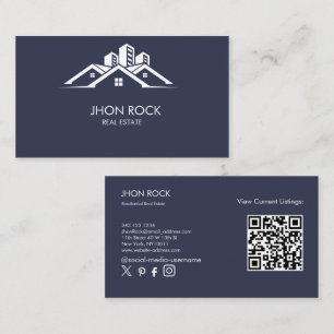 Huis Moderne Huis Logo donkergrijs Qr Visitekaartje