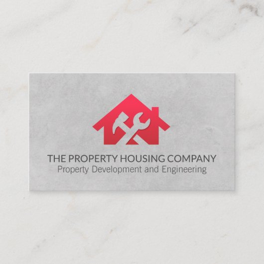 Huis moersleutel en hamer Logo Visitekaartje (Voorkant)