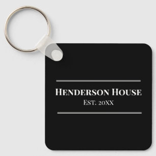 Huis Naam Jaar Oprichting Familiehuis Merch Zwart Sleutelhanger